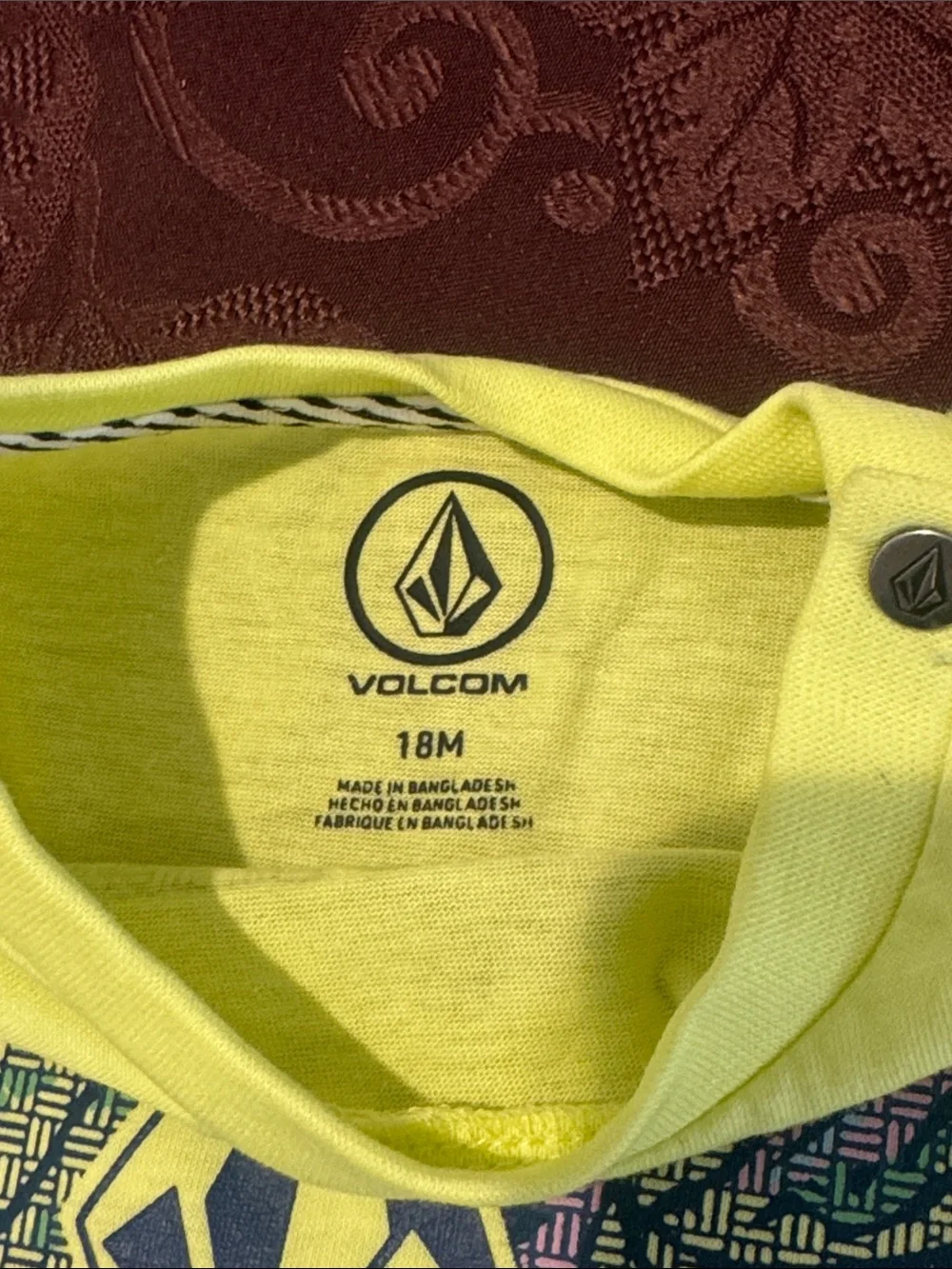 Volcom Boys Neon Lime Tee with Blue Leaf Swim Shorts